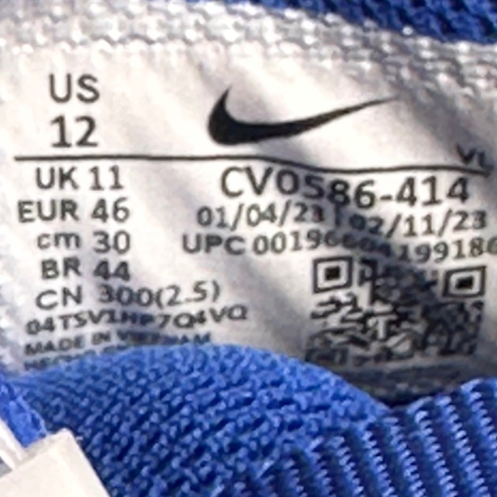 Nike Alpha Menace 3 Shark Football Cleats Royal Blue White CV0586-414 Mens 12 - Picture 10 of 11